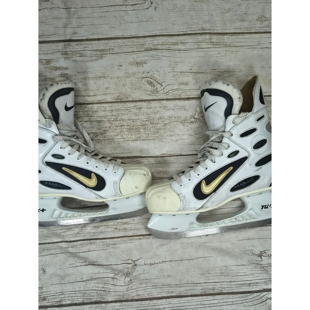 Vintage White Nike Zoom Air Ice Hockey Player Skates Fedorov Size 11.5 Mens